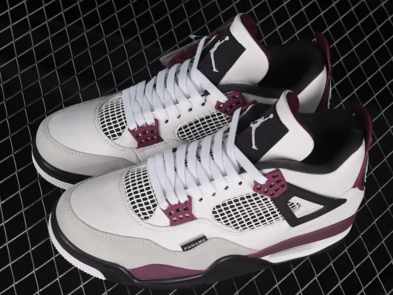 All categories Air Jordan Jordan series basketball shoes Air Jordan 4 pure original version Air Jordan 4 Retro PSG AJ4 Joe 4 Paris full first layer white and purple Paris Saint-Germain famous CZ5624-100